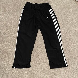 Adidas Black Pants with White Stripes